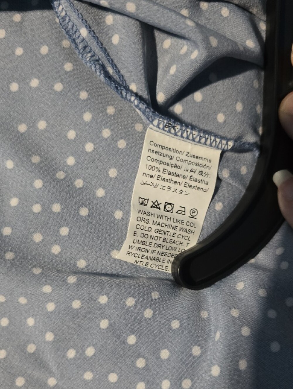 SHEIN Light Blue Polka Dot Crewneck Top - Picture 4 of 6